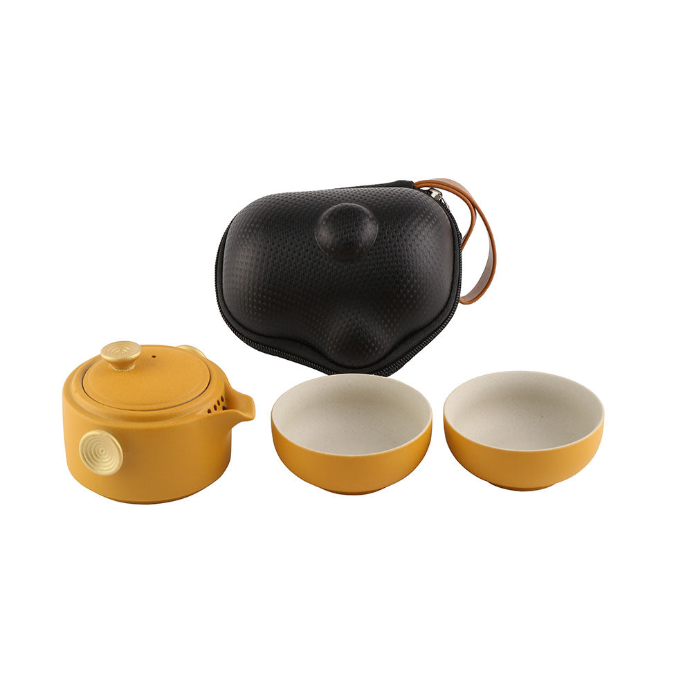 Gongfu Tea Set - Easy Gaiwan Cup Set - Orange Glaze- 180ml -  • Teaware House