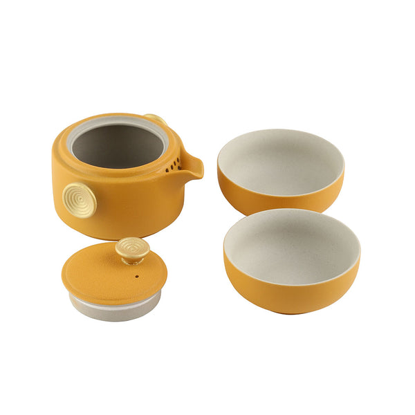 Gongfu Tea Set - Easy Gaiwan Cup Set - Orange Glaze- 180ml -  • Teaware House