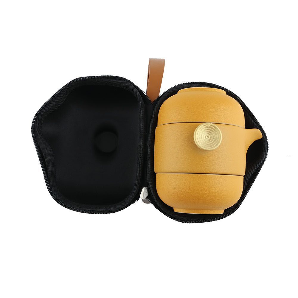 Gongfu Tea Set - Easy Gaiwan Cup Set - Orange Glaze- 180ml -  • Teaware House