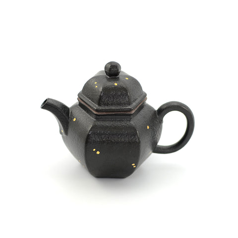 Hexagon Gold Fleck Black Teapot 130ml -  • Teaware House