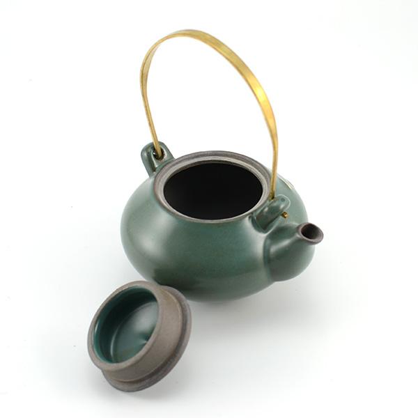 Gold Lamp Teapot - Peacock Green 160 ml -  • Teaware House