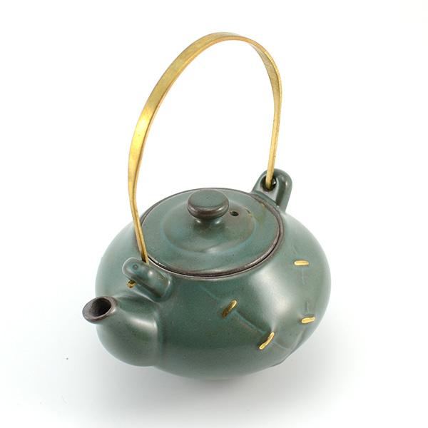 Gold Lamp Teapot - Peacock Green 160 ml -  • Teaware House