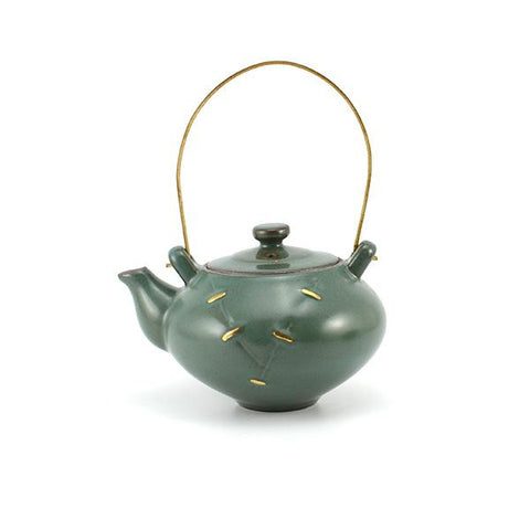 Gold Lamp Teapot - Peacock Green 160 ml -  • Teaware House