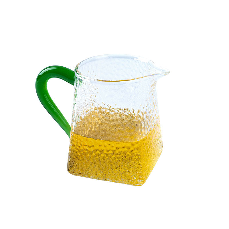 Green Handled Dimpled Glass Tea Pitcher -  • Teaware House