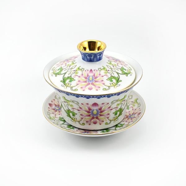 Big Pink Peony Porcelain Gaiwan 300ml -  • Teaware House