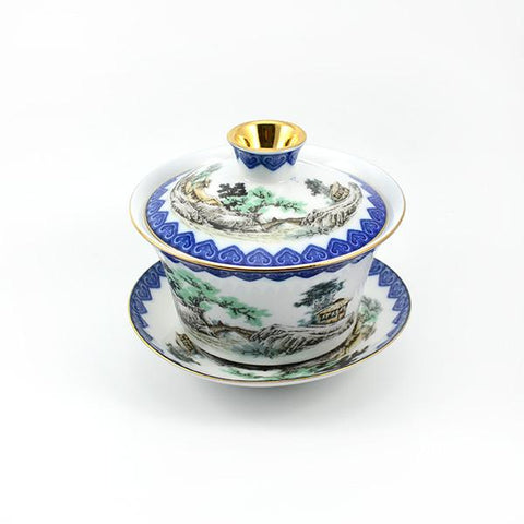 Big Hidden Temple Porcelain Gaiwan 300ml -  • Teaware House