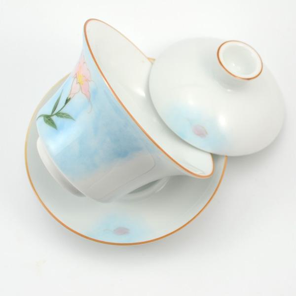 Solar Flare Pink Flower Porcelain Gaiwan 110ml -  • Teaware House