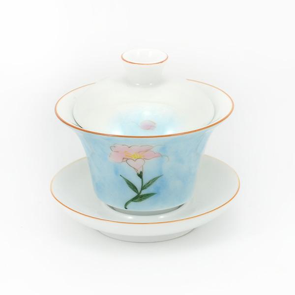 Solar Flare Pink Flower Porcelain Gaiwan 110ml -  • Teaware House