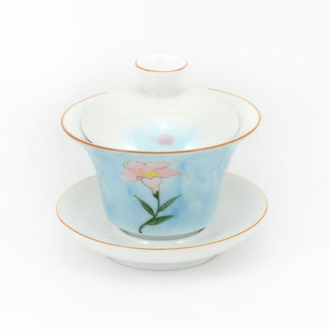 Solar Flare Pink Flower Porcelain Gaiwan 110ml -  • Teaware House