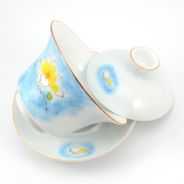 Solar Flare Sky Lotus Porcelain Gaiwan 110ml -  • Teaware House