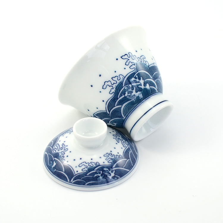 Waves Waves Waves Porcelain Gaiwan 150ml -  • Teaware House