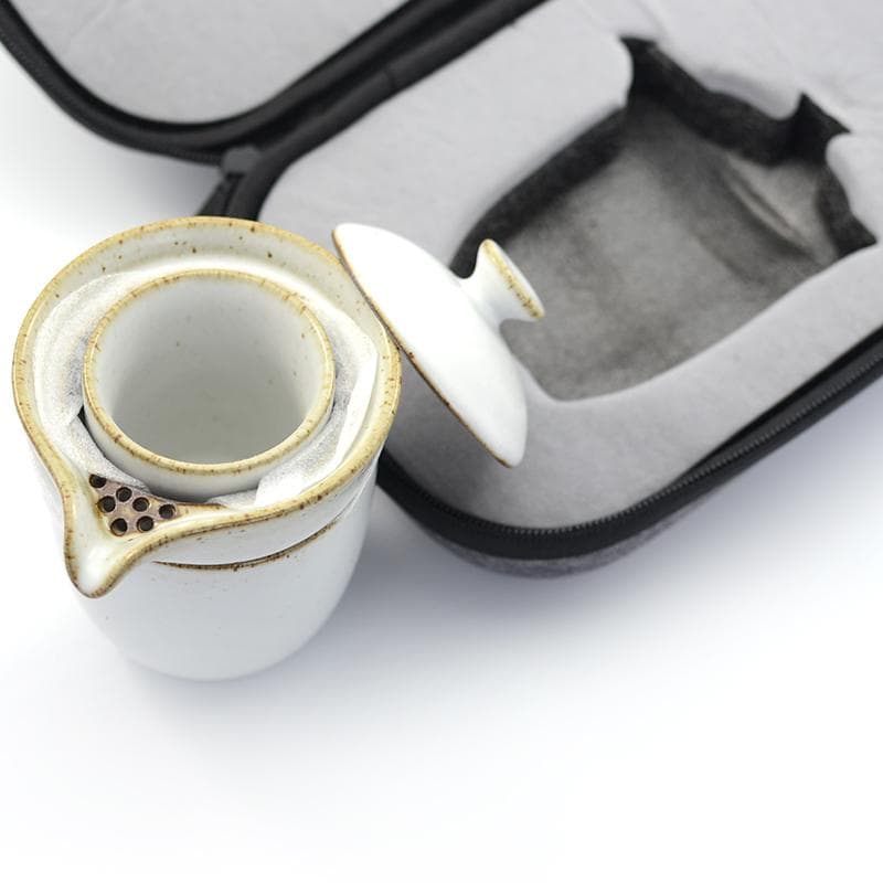 Gongfu to Go Travel Set - White Ruyao Double Cup  150ml -  • Teaware House