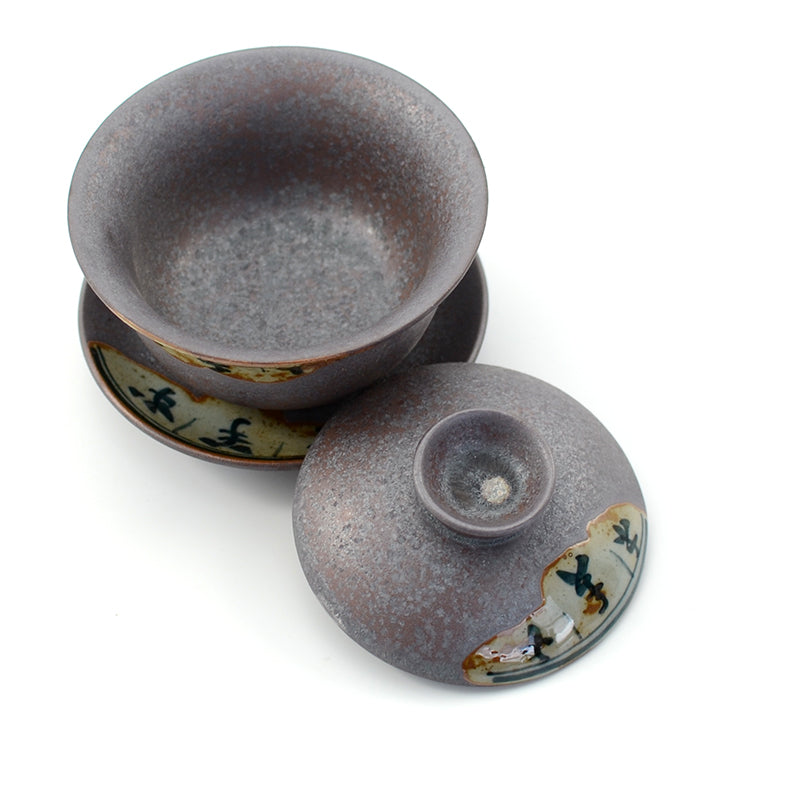 Black Magda Character Half Glaze Gaiwan 130ml -  • Teaware House