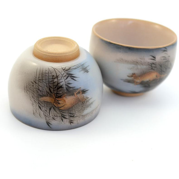 Fox in Bamboo Hand Painted Artisan Teacup -  • Teaware House