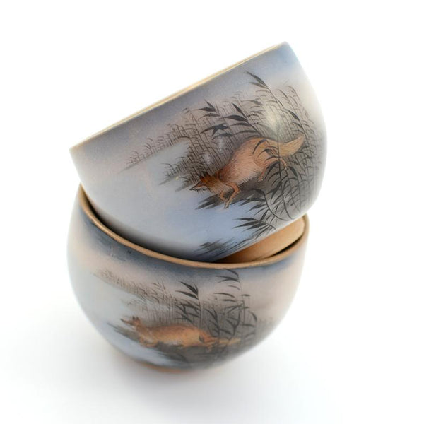 Fox in Bamboo Hand Painted Artisan Teacup -  • Teaware House