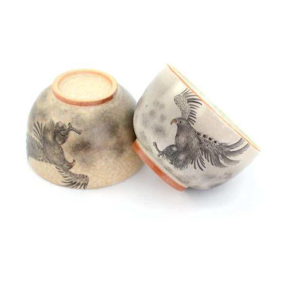 Flying Falcon Hand Painted Ruyao Goblet Artisan Teacup -  • Teaware House