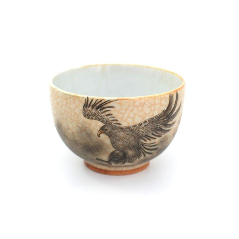 Flying Falcon Hand Painted Ruyao Goblet Artisan Teacup -  • Teaware House