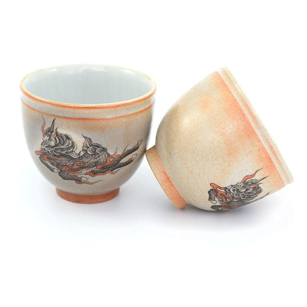 Kirin Hand Painted Ruyao Chalice Artisan Teacup -  • Teaware House