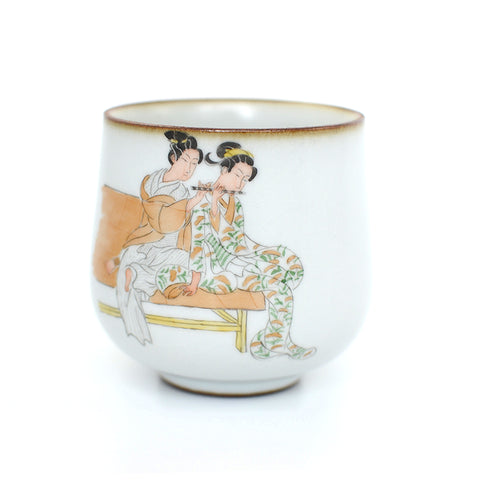 Flute Girls White Ruyao Artisan Teacup -  • Teaware House