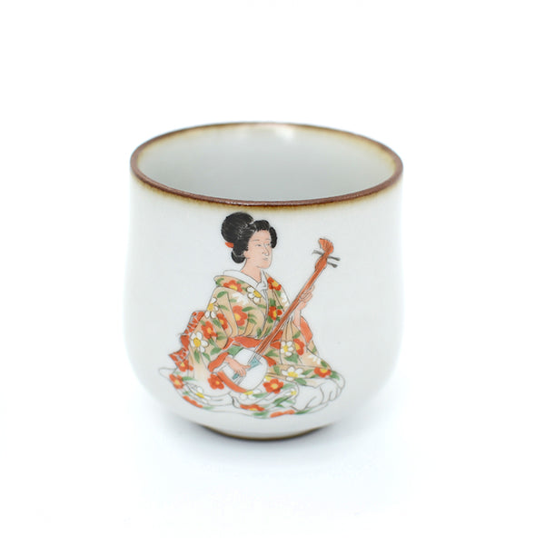 Tall Shamisen Player White Ruyao Artistan Teacup -  • Teaware House