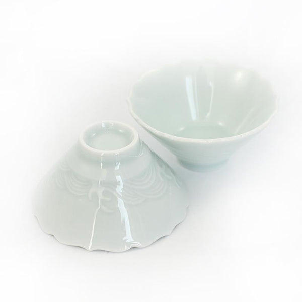 Celadon Wavy Flower Teacup -  • Teaware House