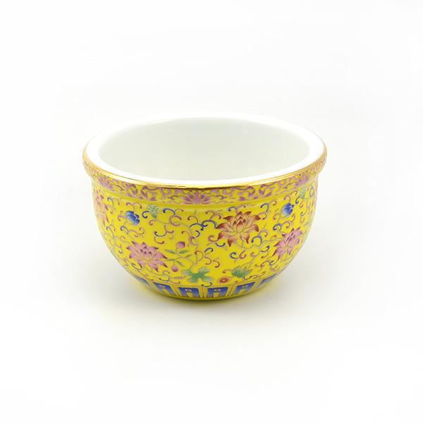 Golden Yellow Lotus Porcelain Rinsing Bowl -  • Teaware House