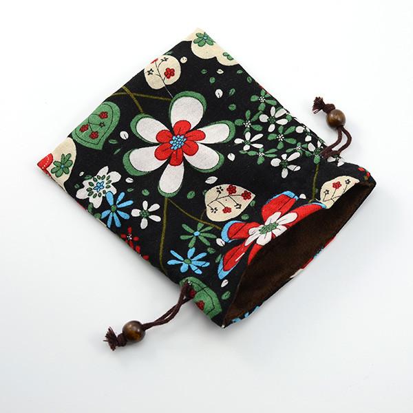 Velvet Lined Teacup Cloth Bag - Four Styles - Tropical Flower • Teaware House