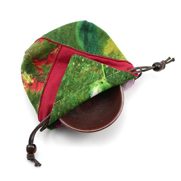 Multi-Color Cloth Teacup Bag - Two Styles - Green & Pink • Teaware House