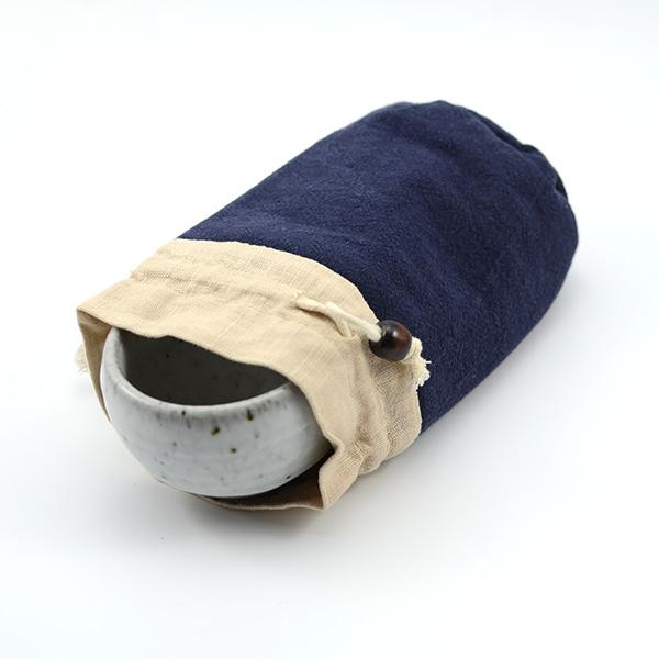 Tall Cloth Teacup Bag - Two Styles - Faded Blue • Teaware House