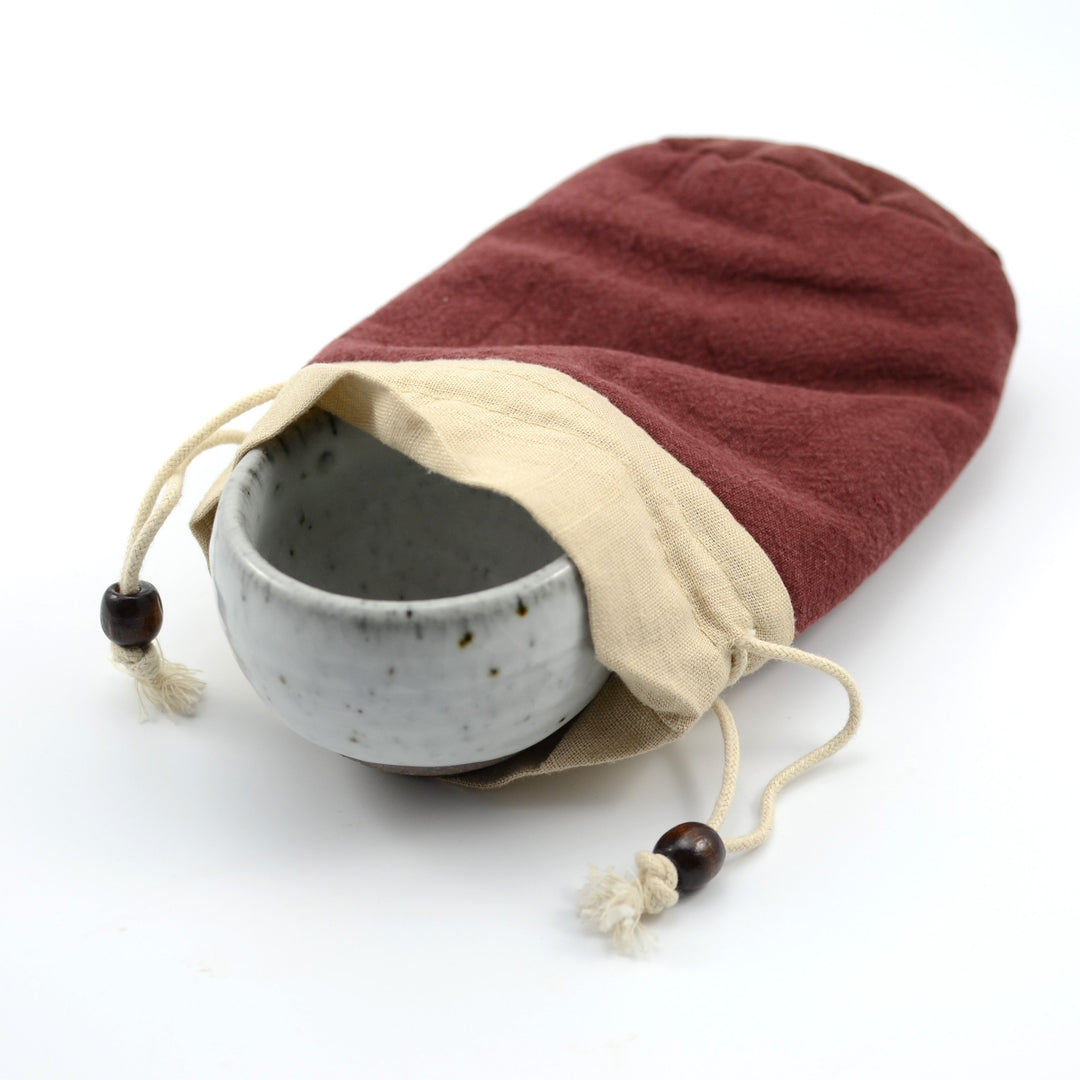 Tall Cloth Teacup Bag - Two Styles - Faded Red • Teaware House