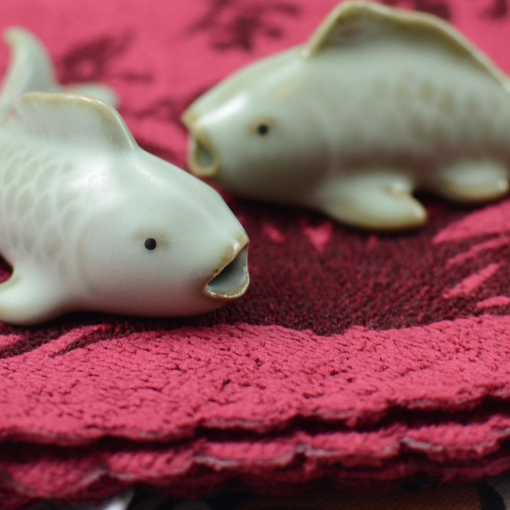 Tea Towel - Bamboo Design - Red • Teaware House