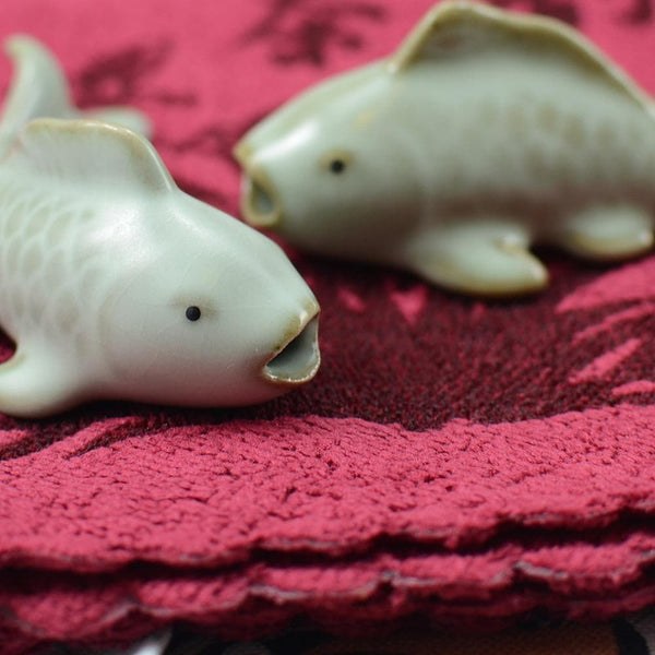 Tea Towel - Bamboo Design - Red • Teaware House